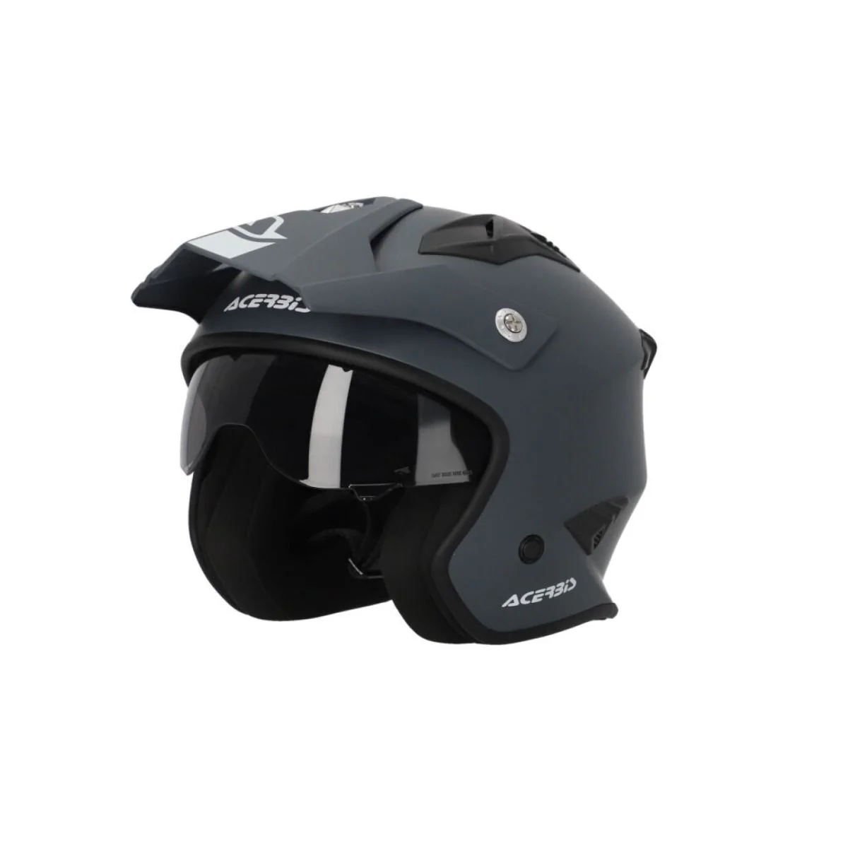 Acerbis Jet Aria Helmet with Sun Visor [Grey] - Image 2